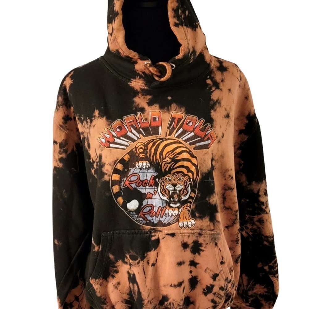 Smart Blanks World Tour Tiger Rock and Roll Hoodie Sweatshirt Medium 13B